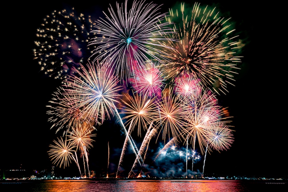 fireworks on the beach